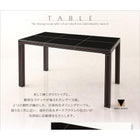 ダイニングテーブル 単品 W135 イタリアン モダン クロスステッチレザー ガラス
