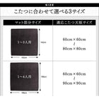 こたつ用フロアコーナーソファ L字 マット部分サイズ 142×142cm 厚さ40mm
