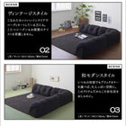 こたつ用フロアコーナーソファ コの字 マット部分サイズ 142×142cm 厚さ40mm