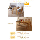 ダイニング 4点セット テーブル + チェア2脚 + ベンチ1脚 W150 ファミリー向け タモ材 ハイバックチェア