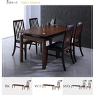 伸縮式 ダイニング 6点セット テーブル + チェア4脚 + ベンチ1脚 W140-240 ハイ バックチェア ウォールナット材
