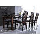 伸縮式 ダイニング 6点セット テーブル + チェア4脚 + ベンチ1脚 W140-240 ハイ バックチェア ウォールナット材