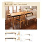 伸縮式 ダイニング 5点セット テーブル + チェア4脚 W140-240 ハイバックチェア オーク材 ダイニング