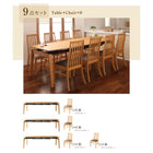 伸縮式 ダイニング 5点セット テーブル + チェア4脚 W140-240 ハイバックチェア オーク材 ダイニング