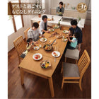 伸縮式 ダイニング 6点セット テーブル + チェア4脚 + ベンチ1脚 W140-240 ハイバックチェア オーク材 ダイニング