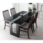 ダイニング 5点セット テーブル + チェア4脚 W150 シンプルモダン ハイバックチェア ダイニング