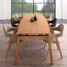 ダイニング7点セット(テーブル+チェア6脚) W140-240 オーク材 スライド伸縮式