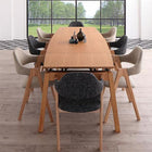 ダイニング9点セット(テーブル+チェア8脚) W140-240 オーク材 スライド伸縮式