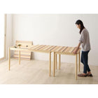 ダイニングチェア 2脚組 連結 分割 レイアウト自由 天然木 ダイニングセット