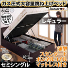 跳ね上げベッド 薄型スタンダードボンネルコイル 縦開き セミシングル 深さレギュラー