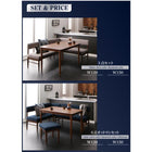 ダイニングセット 4人 4点セット テーブル+ソファ1脚+アームソファ1脚+ベンチ1脚 ブラウン W120