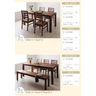 ダイニング 5点セット(テーブル+チェア4) オーク 板座×PVC座 W180 総無垢材 ワイド