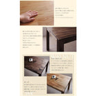 ダイニング 7点セット(テーブル+チェア6) ウォールナット 板座 W180 総無垢材 ワイド