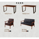 ダイニング 3点セット(テーブル+2人掛けソファ2) W120 ヴィンテージスタイル