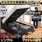 跳ね上げベッド 組立設置付 薄型プレミアムボンネルコイル 縦開き シングル 深さグランド