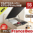 ベッド ガス式跳ね上げ マットレス付き セミシングル フランスベッド マルチラススーパースプリング 縦開き 深さグランド 組立設置付