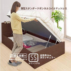 ベッド ガス式跳ね上げ セミシングル 薄型スタンダードボンネルコイル 横開き 深さレギュラー 組立設置付