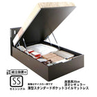 ガス圧式跳ね上げベッド 組立設置付 薄型スタンダードポケットコイル 縦開き セミシングル 深さレギュラー