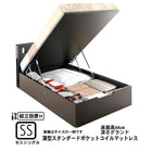 ガス圧式跳ね上げベッド 組立設置付 薄型スタンダードポケットコイル 縦開き セミシングル 深さグランド