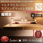 ガス圧式跳ね上げベッド 組立設置付 フランスベッド マルチラススーパースプリング 縦開き セミダブル 深さラージ