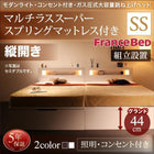 ガス圧式跳ね上げベッド 組立設置付 フランスベッド マルチラススーパースプリング 縦開き セミシングル 深さグランド