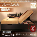 ガス圧式跳ね上げベッド 組立設置付 ベッドフレームのみ 横開き セミダブル 深さラージ