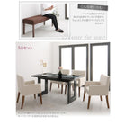 ダイニング 4点セット(テーブル+チェア2+ベンチ1) W150 鏡面仕上げ おしゃれ ダイニング
