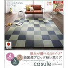 おしゃれ ラグ マット い草ラグ ウレタン12mm 140×200 選べる 厚み 3タイプ 純国産 ブロック柄
