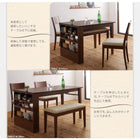 コンパクト ダイニング 4点セット(テーブル+チェア2+ベンチ1) W100-135 100cmから伸びる エクステンション 伸縮式