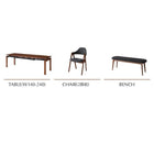 ダイニングセット 7点セット テーブル + チェア6脚 W140-240 北欧 天然木ウォールナット材 伸縮ダイニングセット