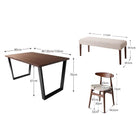 ダイニングセット 5点セット テーブル + チェア4脚 W120 ヴィンテージ スチール脚