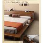 ローベッド ライト・棚・コンセント ベッドフレームのみ マットレス無し クイーン(Q×1)