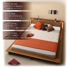 ローベッド クイーン Q×1) フランスベッド マルチラススーパースプリングマットレス付 モダンライト 棚 コンセント付きデザインフロア