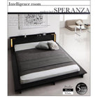 ローベッド ライト・棚・コンセント 国産カバーポケットコイル セミダブル