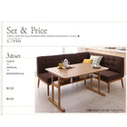 ダイニングセット 5人 4点セット テーブル+ソファ1脚+アームソファ1脚+ベンチ1脚 左アーム W150