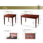 ダイニング 5点セット(テーブル+チェア4) W130 天然木 マホガニー アンティーク調 アジアン