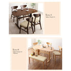 ダイニング 5点セット(テーブル+チェア3+ベンチ1) W135 天然木 半円テーブル