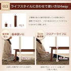 天然木ウォールナット材こたつ こたつテーブル単品 4尺長方形 80×120cm フラットヒーター 高さ調整ができる