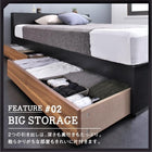 収納ベッド ベッドフレームのみ マットレス無し シングル 棚・コンセント