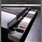 収納ベッド ダブル 棚 コンセント付き トッパー付きスタンダードボンネルコイルマットレス付き