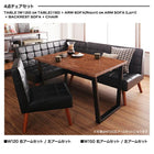 3点セット(テーブル+2人掛けソファ1+アームソファ1) 左アーム W150 古木風 ヴィンテージ カフェスタイル