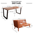 リビングダイニング 3点セット(テーブル+2Pソファ1脚+アームソファ1脚) 右アーム W120 古木風 ヴィンテージ