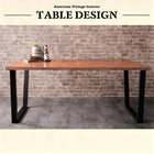 リビングダイニング 3点セット(テーブル+2Pソファ1脚+アームソファ1脚) 右アーム W150 古木風 ヴィンテージ