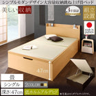跳ね上げ畳ベッド 中国産畳 シングル 深さグランド組立設置付 日本製 ガス圧式