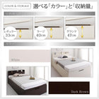 大容量収納ベッド セミダブル 深さレギュラー 組立設置付 国産 跳ね上げ式