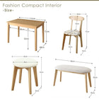 ダイニング 5点セット テーブル+チェア2脚+スツール2脚 ブラウン W115 北欧テイスト