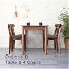 ダイニング 4点セット(テーブル+チェア2脚+ベンチ1脚) ブラウン W115 カフェ ヴィンテージ