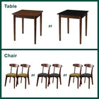 ダイニング 2点セット(テーブル+チェア1脚) ブラック×ブラウン W68 カフェ ヴィンテージ