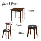 ダイニング 3点セット(テーブル+チェア2脚) ブラック×ブラウン W68 カフェ ヴィンテージ