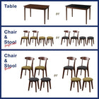 ダイニング 3点セット(テーブル+チェア2脚) ブラック×ブラウン W115 カフェ ヴィンテージ